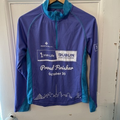 Dublin Marathon Finisher 2022 Pullover Purple Blue 1/4 Zip Long Sleeve XS