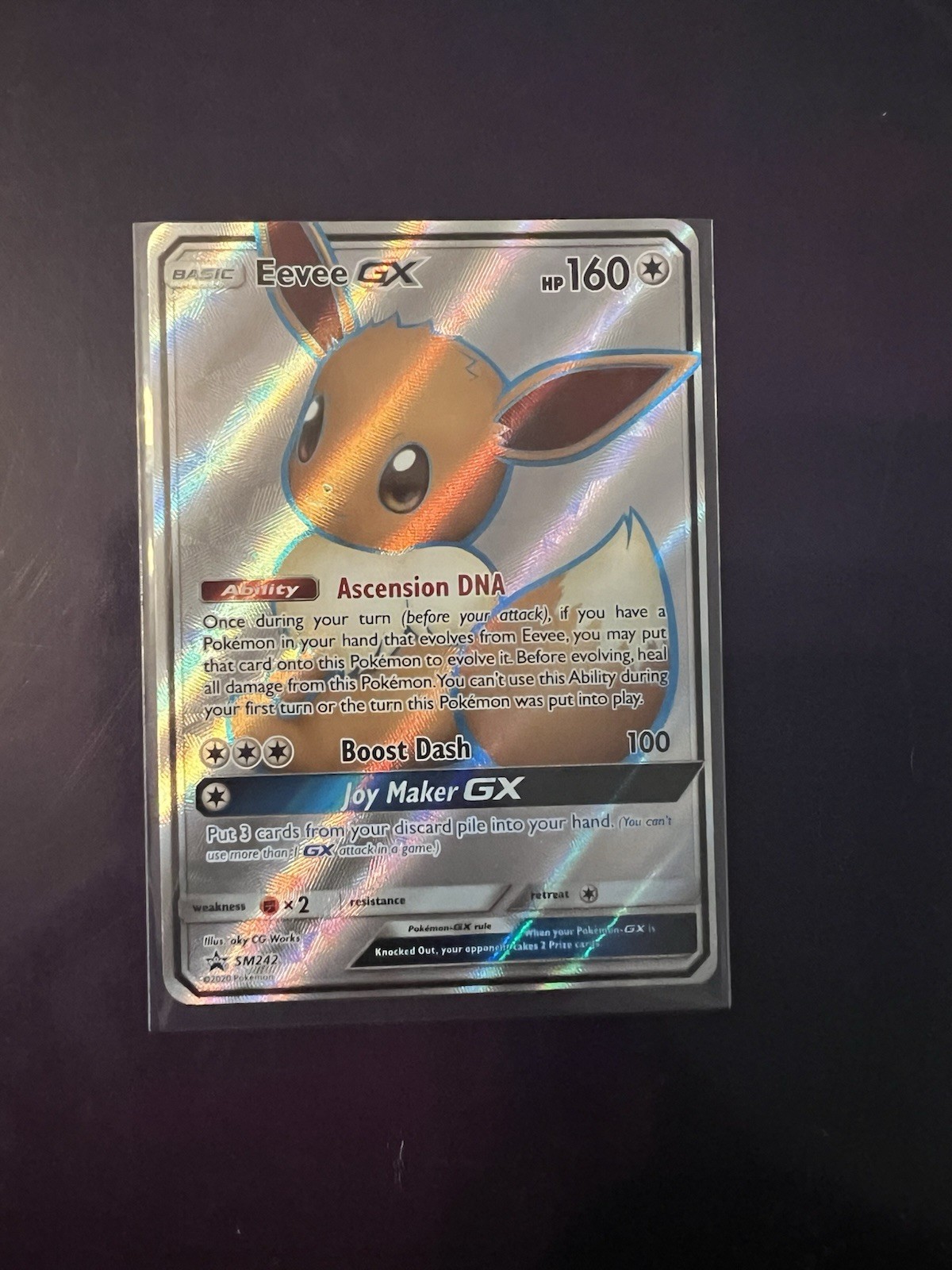 Eevee GX (Full Art Holo) Pokemon Sun & Moon Black Star Promo #SM242 NM