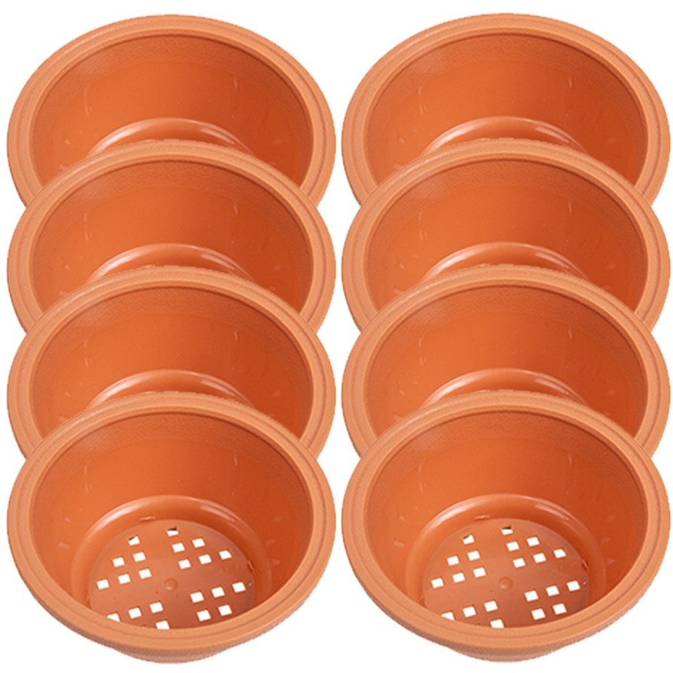 Chocolate Plastic Planter Pot Set 8Pcs Reusable for Flower and ...
