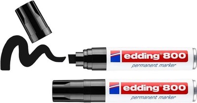 edding 800 Permanentmarker - schwarz - 2 Stifte - Keil-Spitze 4-12 mm - für 