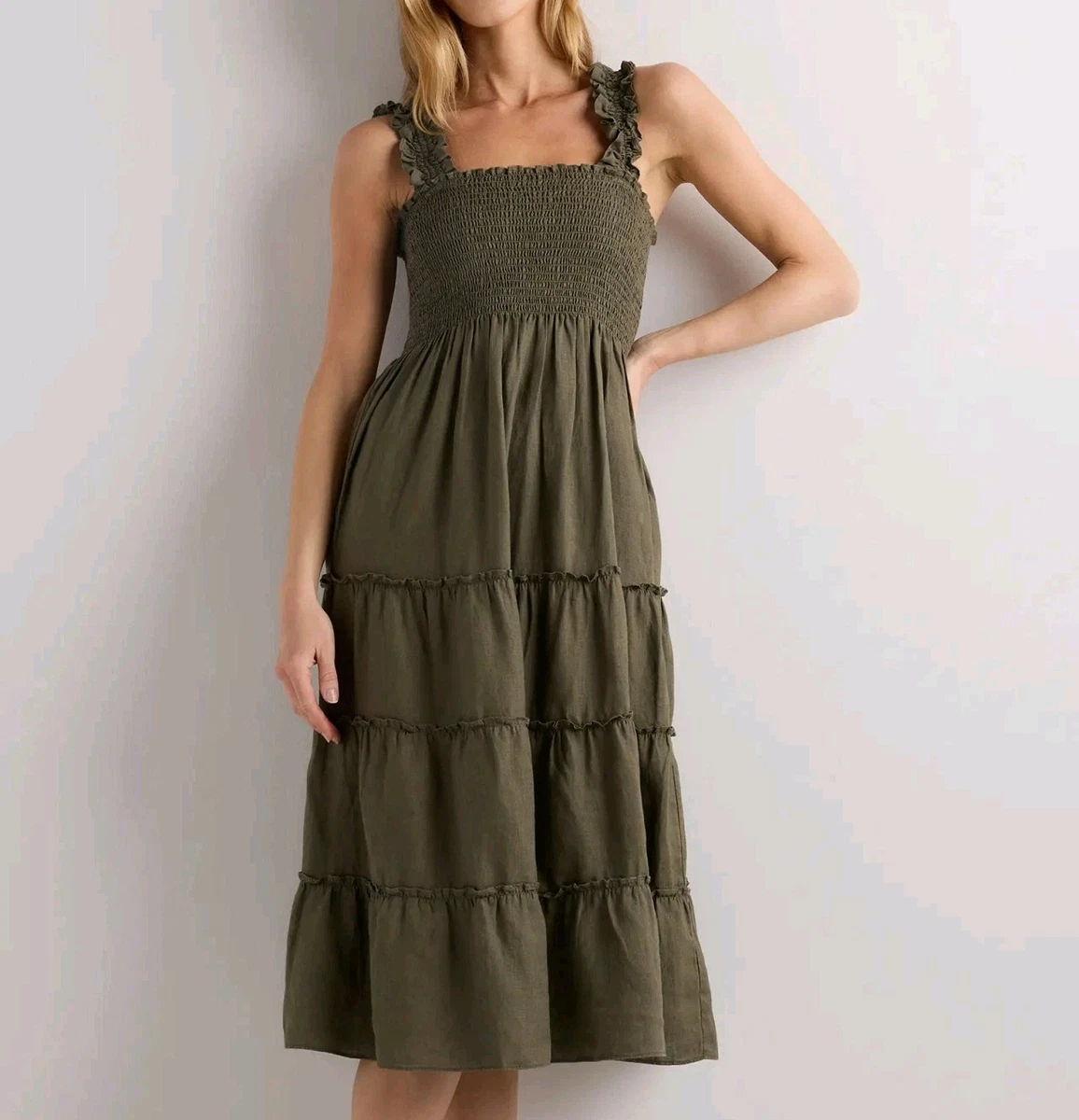 Linen Shift Midi Dresses for Women for sale | eBay