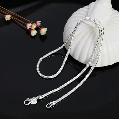 925 Sterling Silver Snake Chain Necklace 1MMThin Dainty Chain 40CM 16in image 3