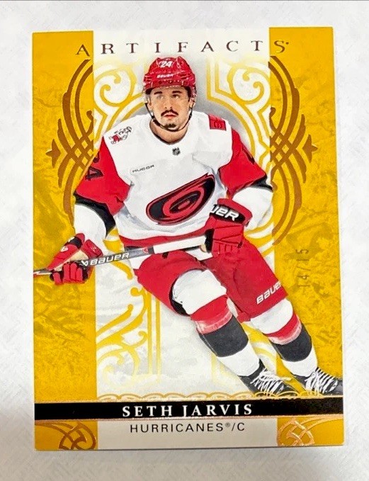 2026-27 Upper Deck Artifacts Seth Jarvis Amber Parallel Hurricanes SSP /15