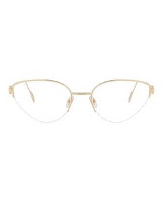 Cartier Womens Cat Eye Gold Gold Transparent Fashion Designer Eyewear