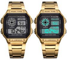 Luxury Military Men Watch Waterproof Luminous Date Chronograph Stainless Steel