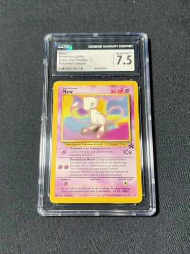 Mew #8 Pokemon League Black Star Promo CGC 7.5 MINT