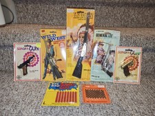 Vintage Lot Of Miniature Cap Guns 5 And Caps 2 