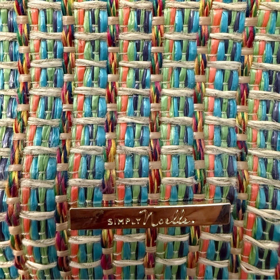 Simply Noelle Woven Rattan Straw Colorful Multi Shoulder Crossbody Bag Purse - Image 3 of 4