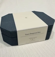 Small FAUX SHAGREEN BOX Blue STUDIO MCGEE Threshold Target HOME DECOR