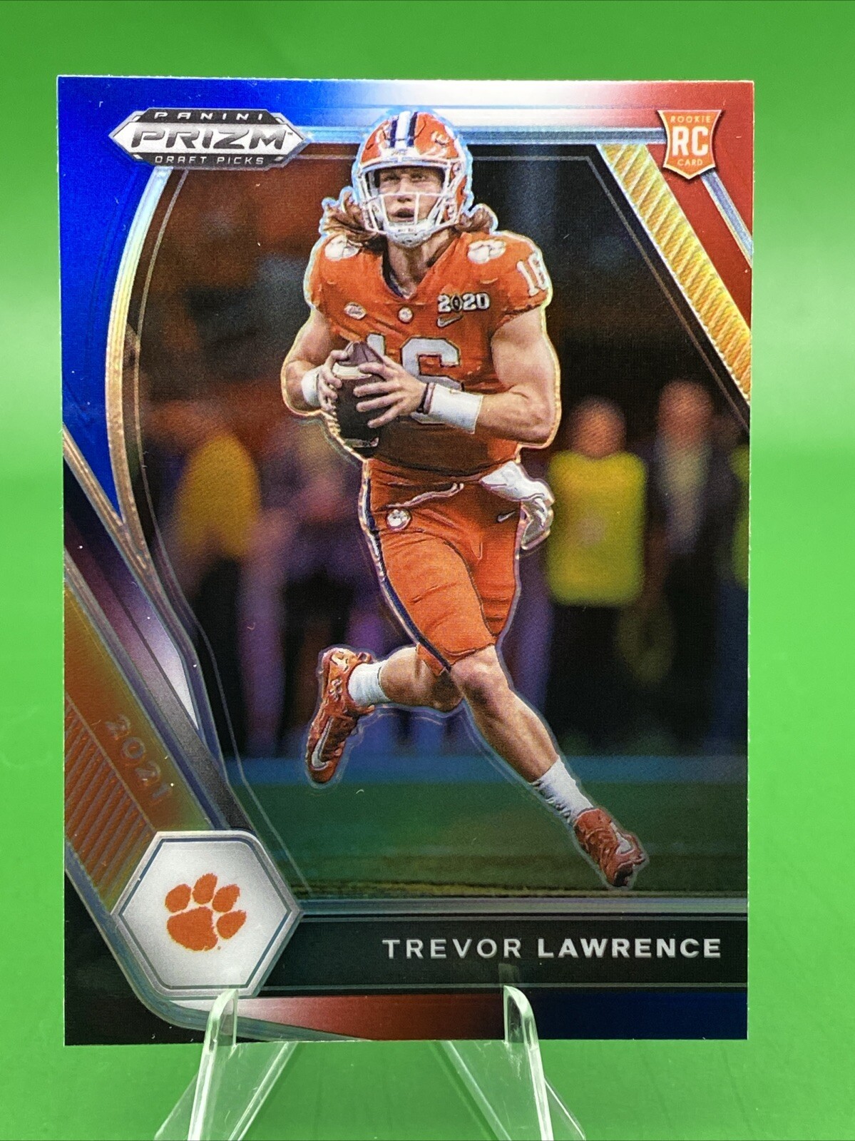 2021 Panini Prizm Draft Picks Trevor Lawrence Red White Blue Prizm Rookie RC 106
