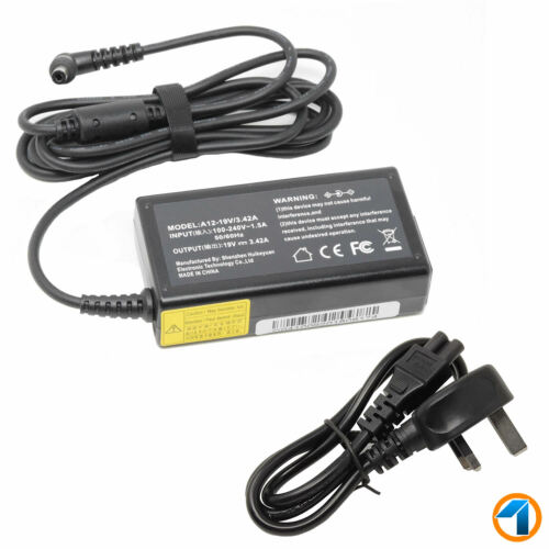 For Toshiba Satellite L20-121 Compatible Laptop Adapter Charger 19V 3.42A 65W - Picture 1 of 7
