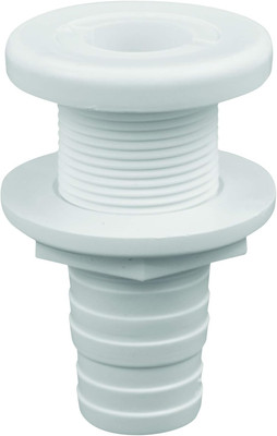 3874-3 Polypropylene Durable Thru-Hull Connector Fitting, White Finish