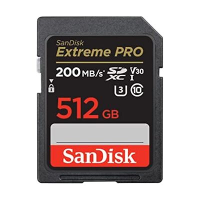 SanDisk 512GB SD UHS I Memory Card 200MB s Read Speed 140MB s Write Speed 4K UHD
