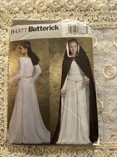 Butterick 4377 Costume Lined Capes w/Hood  Floor Length Dress Pattern Sz 14-20