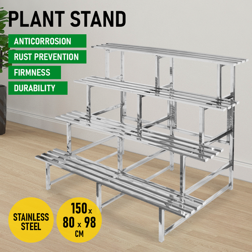 4tier 150x100cm Outdoor Rust Proof Stainless Steel Large Garden Pot