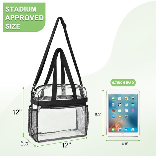 Clear Lunch Bag Stadium Approved Lunch Box with Adjustable Strap for Work Travel - Picture 7 of 7