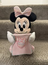 Disney Peek A Boo Minnie Mouse 10" Plush Musical Blanket Unsown From One Hand