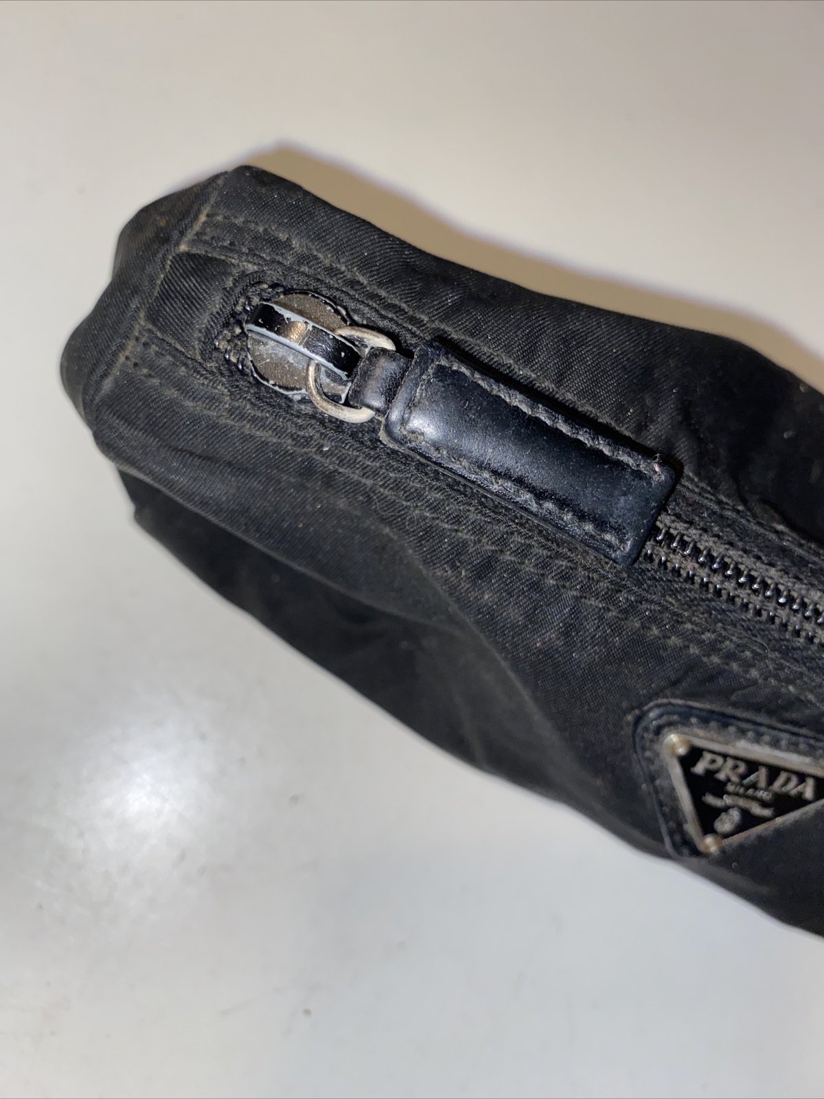 Prada Pouch Case Nylon Bag Black Pencil Cosmetic 8&rdquo; Bag Italy
