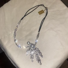 Babeyond Art Deco 1920's Flapper Leaf Medallion Crystal Headpiece Great Gatsby