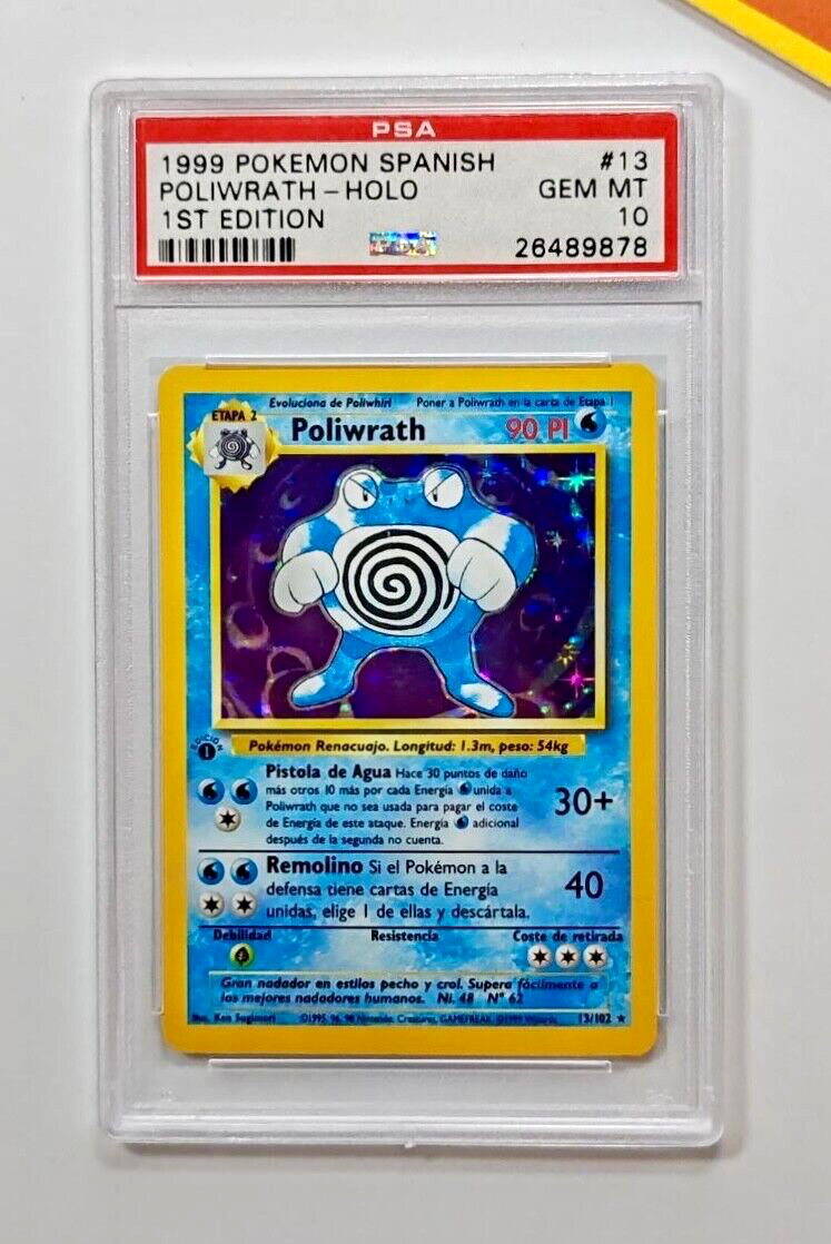 Pokemon PSA 10 Poliwrath 1st Edition Spanish Base Set #13 - GEM