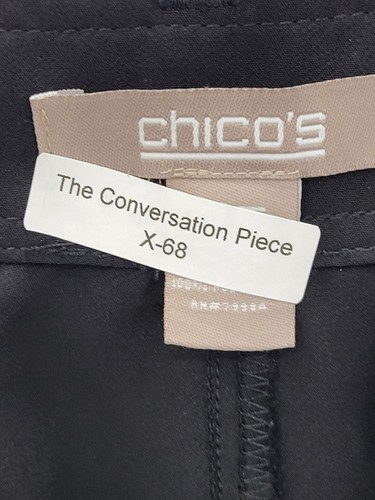 Chicos Pants Womens Large 2.5 Black Flat Front Cargo Pocket Casual Trousers - Picture 8 of 8