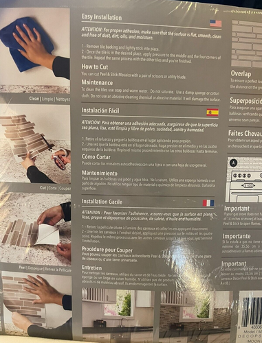 Decor Peel and Stick Mosaics Moon Long Hex faux tiles 5 pack - Picture 6 of 6