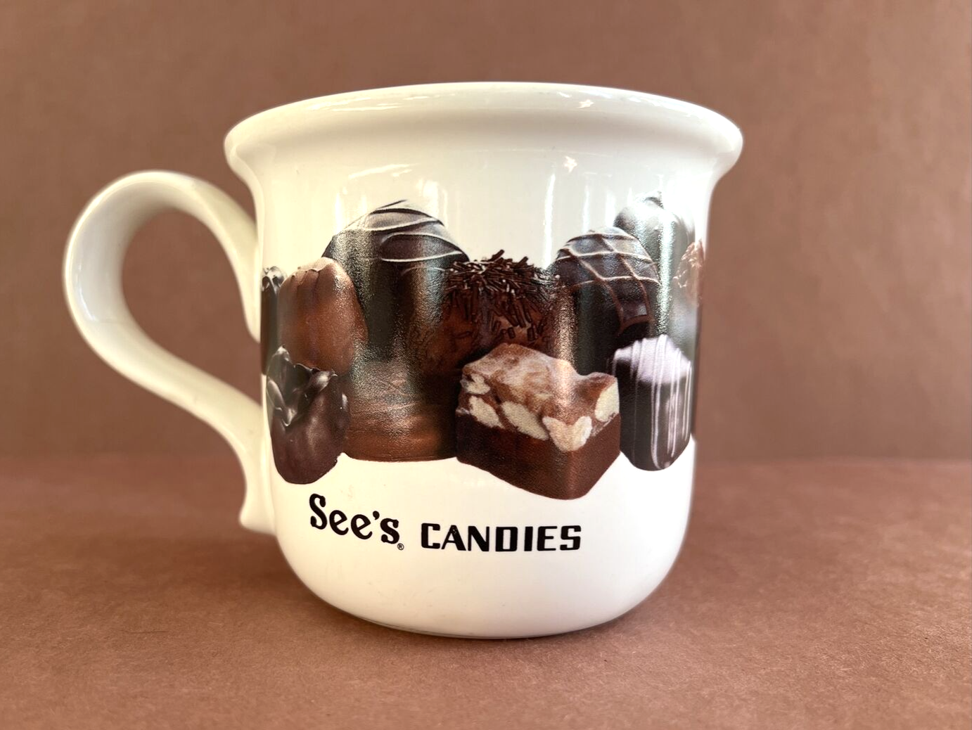 Vintage See’s Candies Candy Truffles Chocolates Tea Coffee Mug eBay