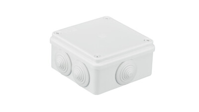 PAWBOL Hermetische Box 100x100x50, 6 Verschraubungen IP55, weiße S-BOX 106B