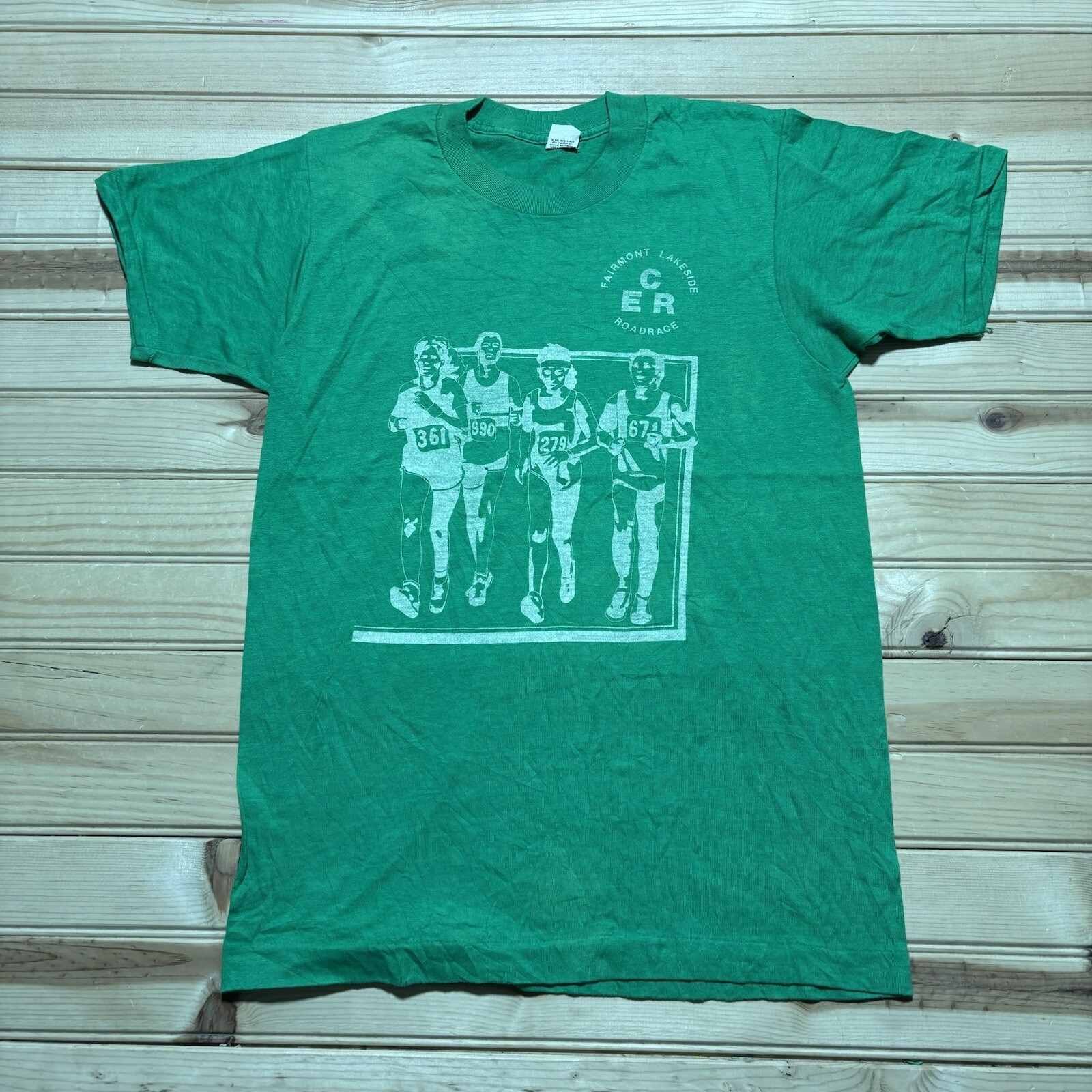 Vintage 80s Fairmont Lakeside Marathon Race Shirt Medium