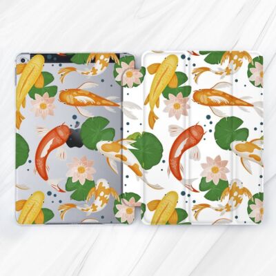 Japanese Carp Koi Fish Flower Case For iPad Mini 7 Pro 13 Air 5 13 11 10.9 10.2