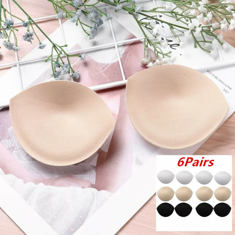 6 Pairs Women Bra Inserts Push Up Bra Pads Enhancers for Swimsuit Bikini  Tops