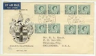 1959 Australia New Design 3d FDC First Day Cover - 4 pairs - to US