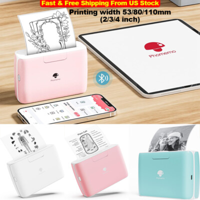 Phomemo M04S Portable Bluetooth Printer Label Maker Support 2/3/4inch Print lot