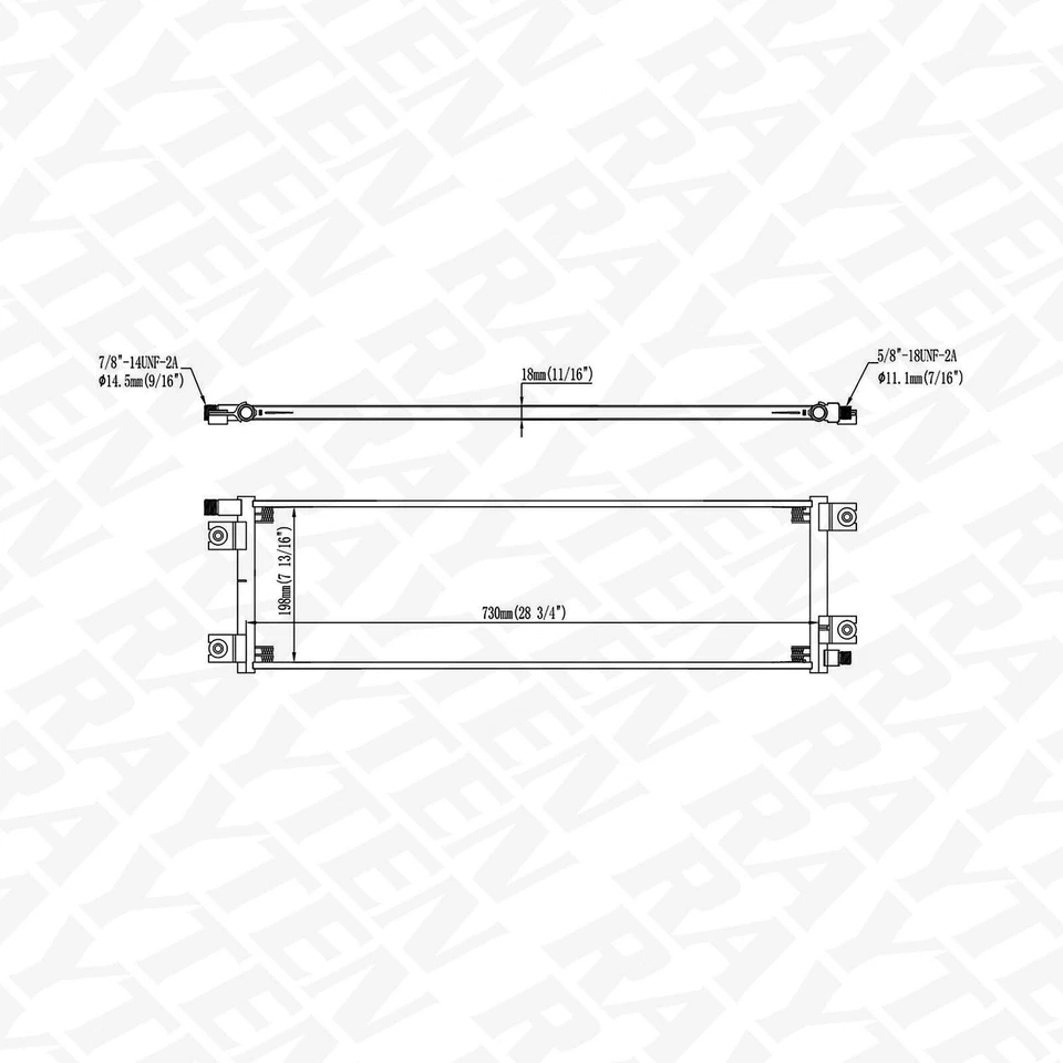 AC A/C Condenser For Peterbilt 357 362 377 378 379 1986-1994 1803543 Foto 2 de 4