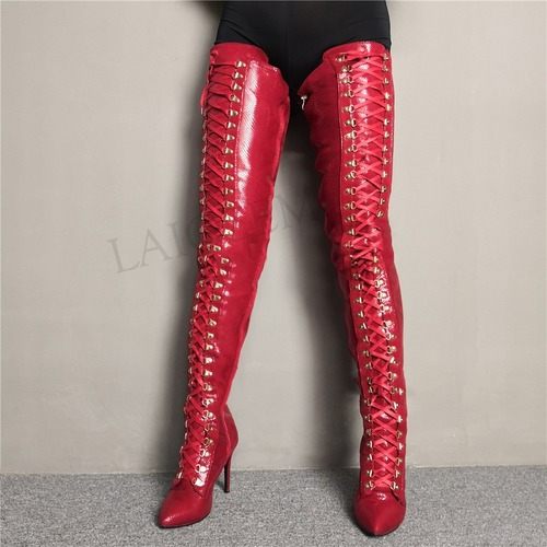 Women High Boots Wide Calf Crotch Boots 
