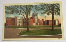 Vintage Linen Postcard ~ University of Iowa Hospital ~ Iowa City IA