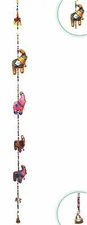 Handmade Multicolor Decorative Elephant String Wall & Door Hangings Beads & Bell