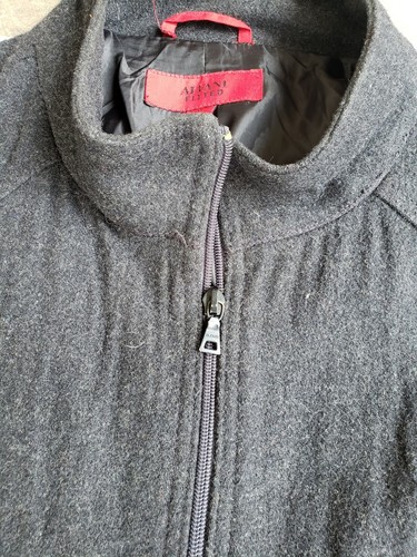 Alfani Fitted Wool/polyester Gray Coat 