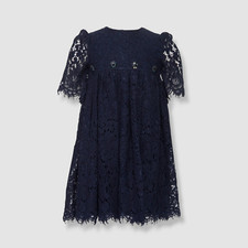  130 Bardot Junior Kids Girls Blue Laced Embellished A-Line Dress Size US 14