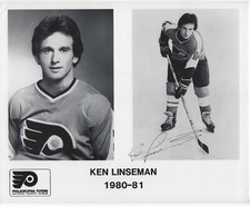 Ken Linseman Autographed Signed 8x10 RARE Philadelphia Flyers Press Photo  w/COA