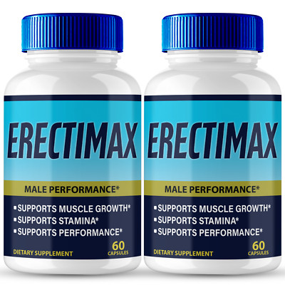 (2 Pack) Erectimax Capsules for Men, Natural Male Vitality and Wellness