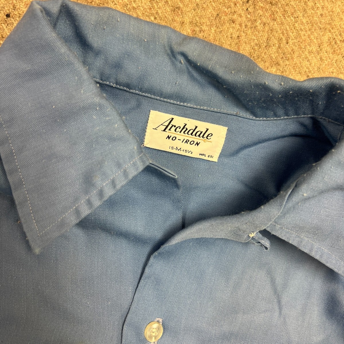 カラーリング◎ 60〜70's archdale open collar Archdale】ヴィンテージ オープンカラー コットンシャツ【1960's