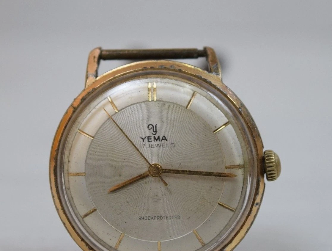 Vintage Collectible YEMA 17 Jewels France Swiss Gold Plated Wristwatch Watch