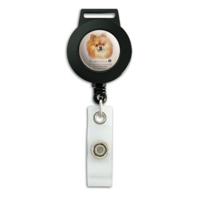 Unique Black Pomeranian Retractable Badge