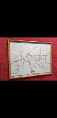 Gerahmte Vintage 1948 London Underground Karte - Harold F Hutchinson Design