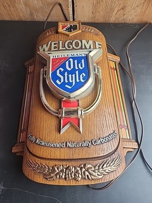 ヴィンテージ　1978年ヘイマンズ　オールドスタイルビール　ステンドグラス時計 Vintage eBay | Fixture Sign Lighted Beer Style Old Heileman's 1978 インテリア時計