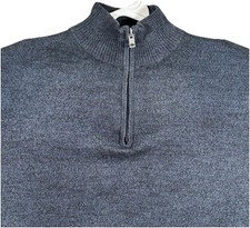 Dockers Sweater Quarter Zip Pullover Men's Size Large 100 Acrylic Blue