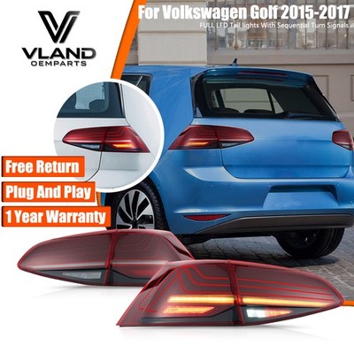 VLAND LED Tail Lights For VW Golf 7 MK7/ MK 7.5 & GTI 2014-2019 W/Sequential RED