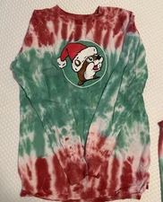 Buc-cee’s holiday Christmas Flannel Tie Dye Pajama Set Medium