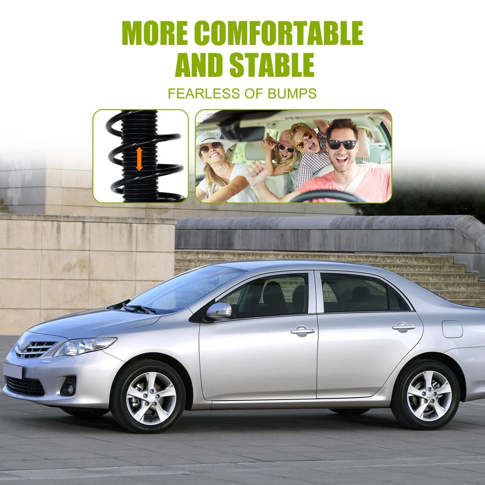 2PCS Front Complete Shock Struts w/ Coil Springs For 1993-2002 Toyota Corolla Foto 2 de 4